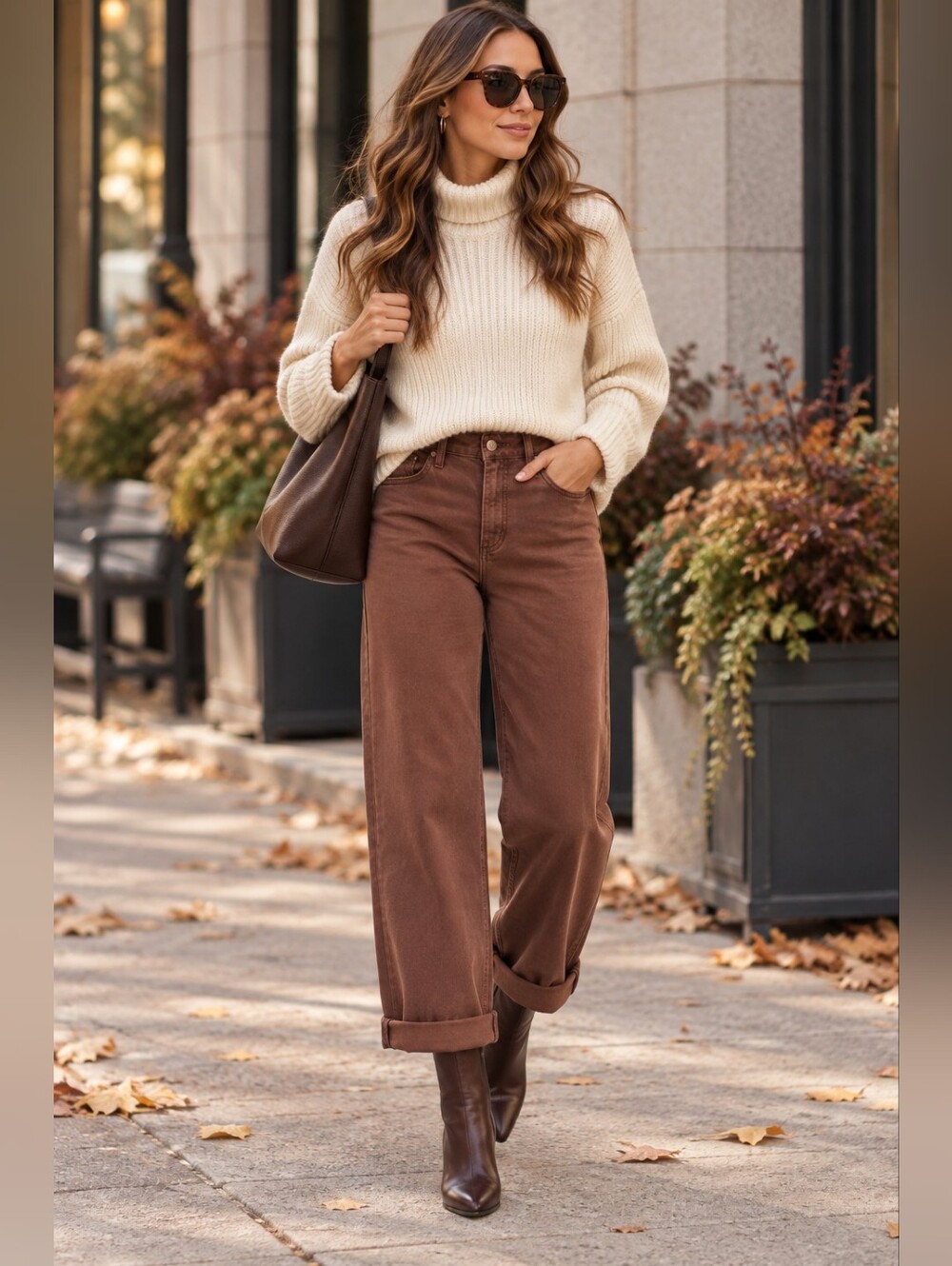 Risen MR Tummy Control Barrel Jeans Cocoa Neutral Cuffed Baggy Various NEW
